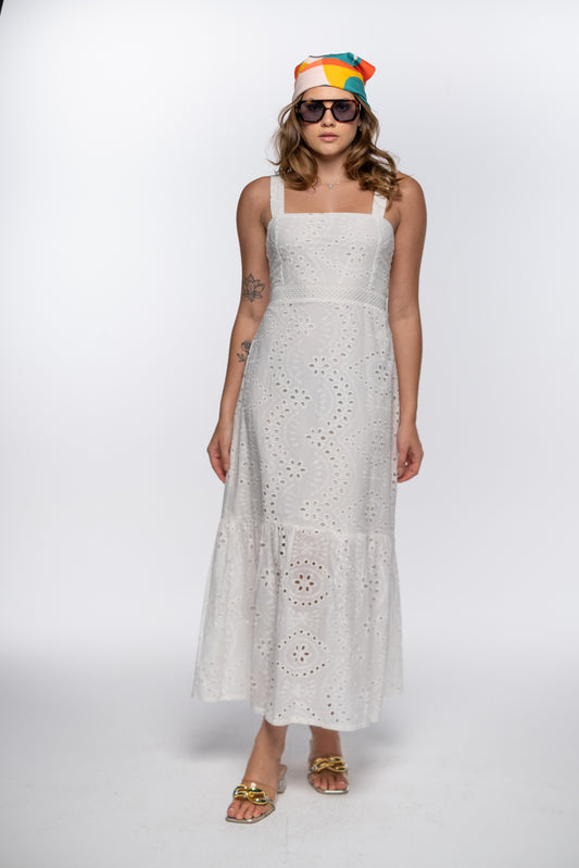 EYELET STRAP DRESS