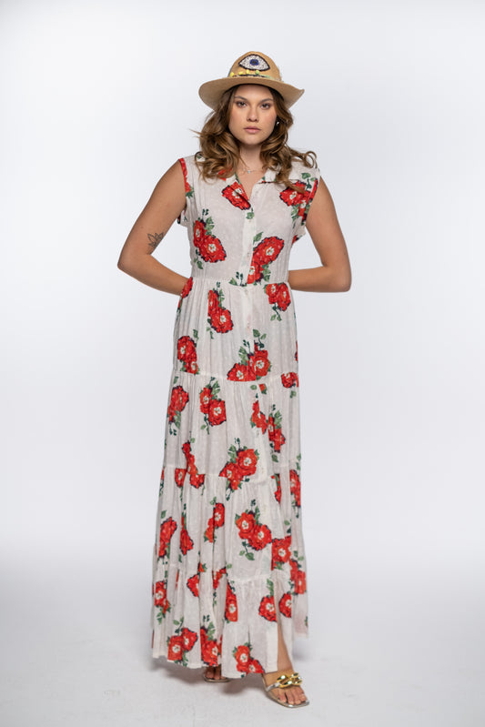 CARMINE BLOOM DRESS