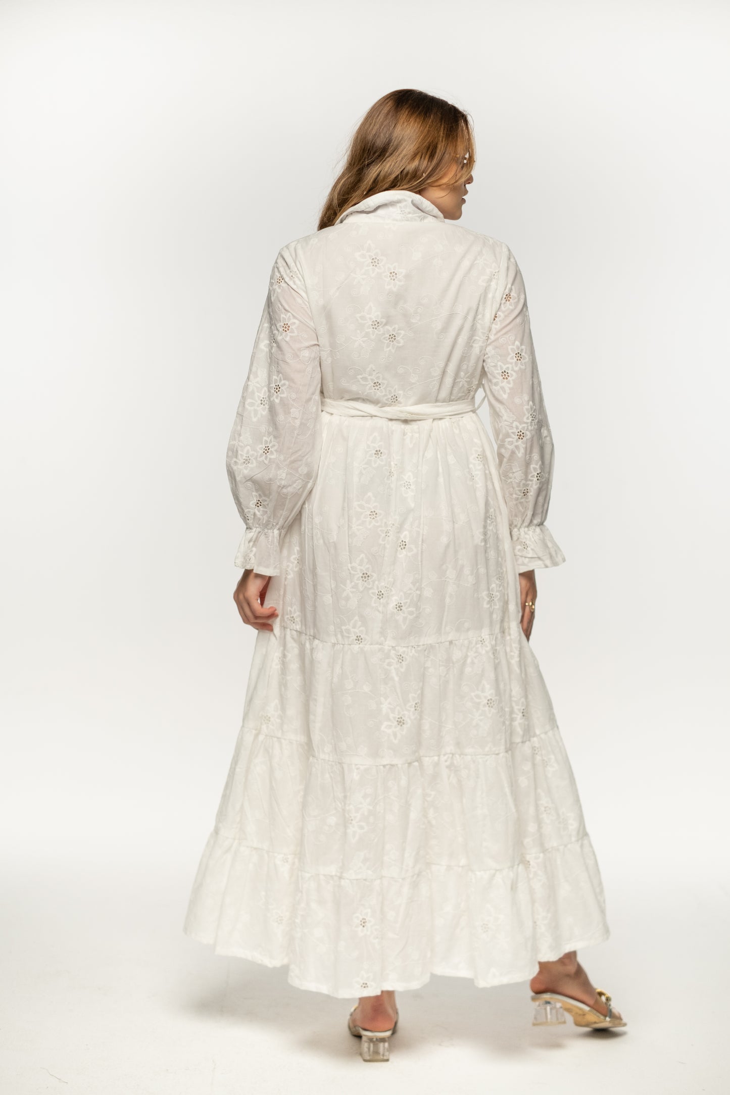 WHITE SCRIPT DRESS