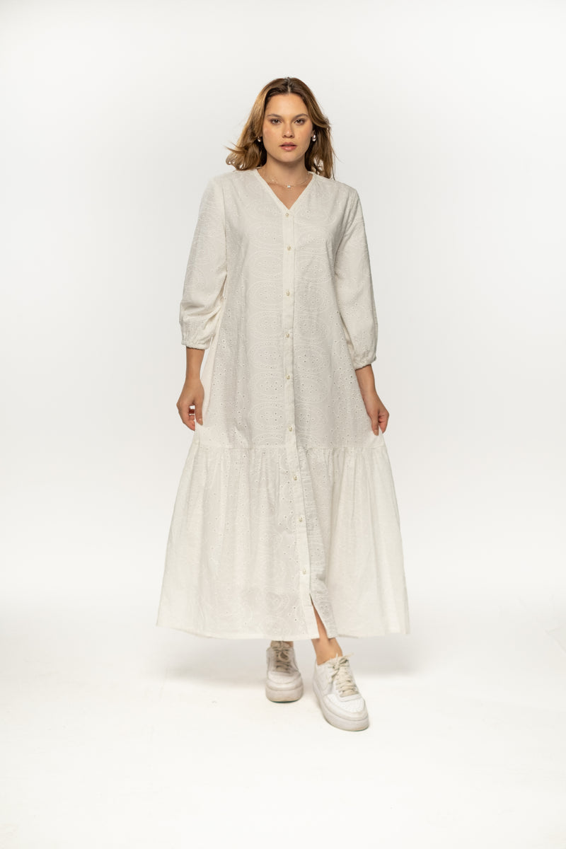 IVORY BREEZE SHIRT DRESS