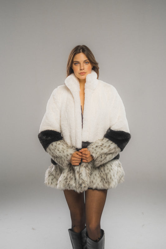 Three-Colored Fur Jacket