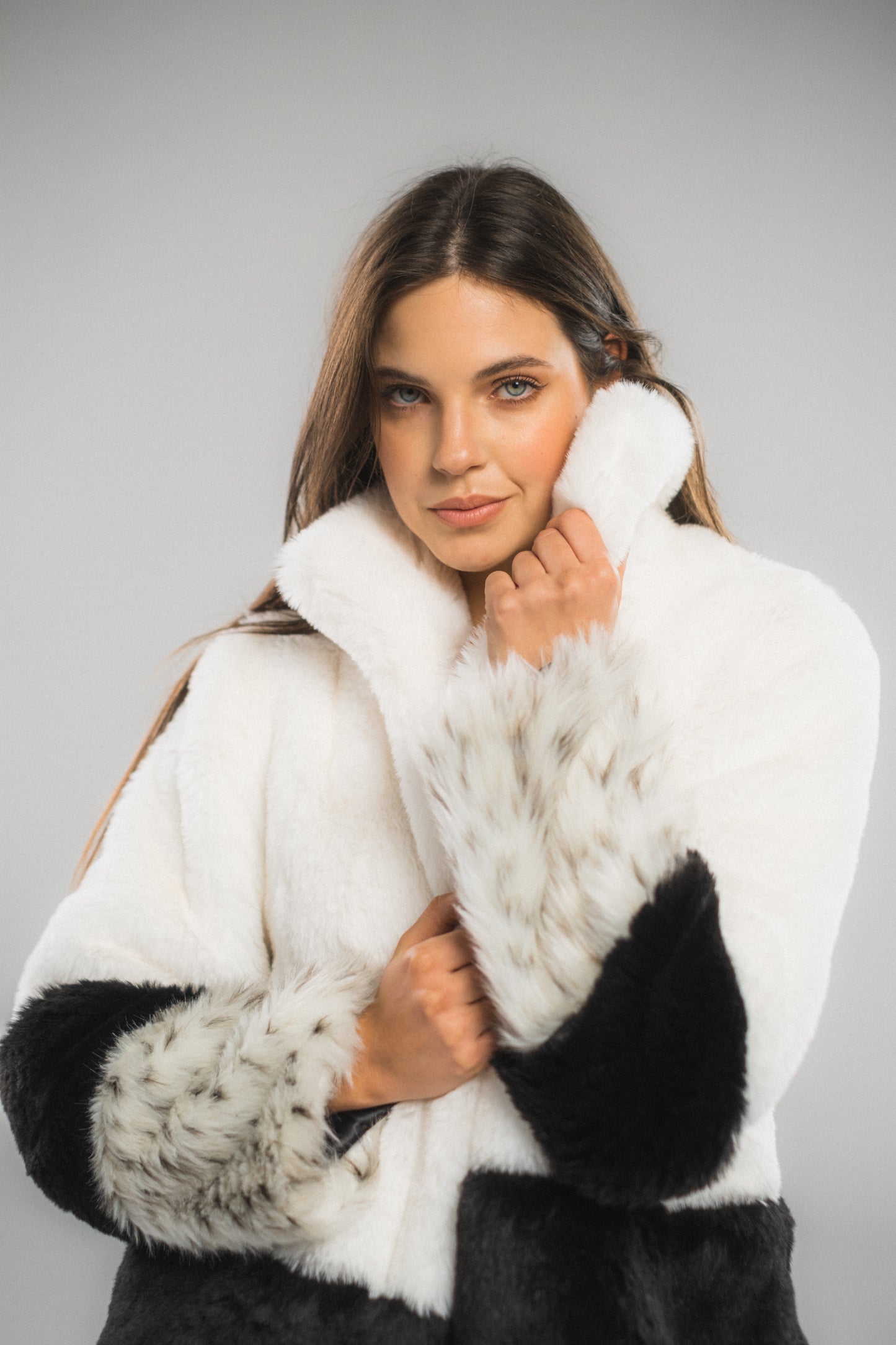 Three-Colored Fur Jacket