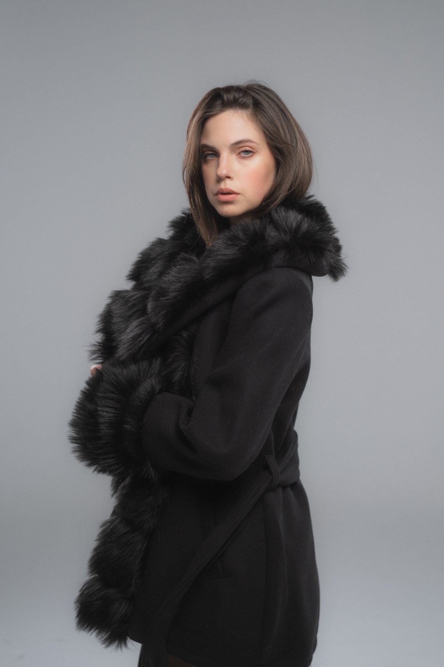 Russet-Fur Black Front Jacket
