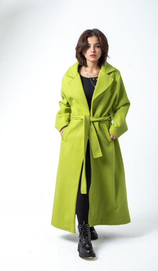 Lime Green Russet Wool Coat