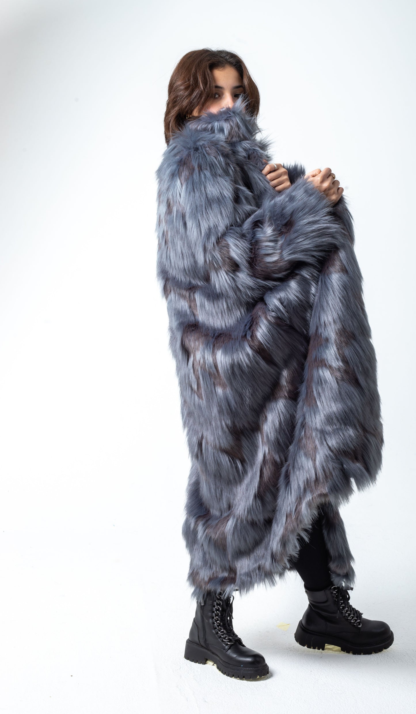 Blue-Grey Fur Coat